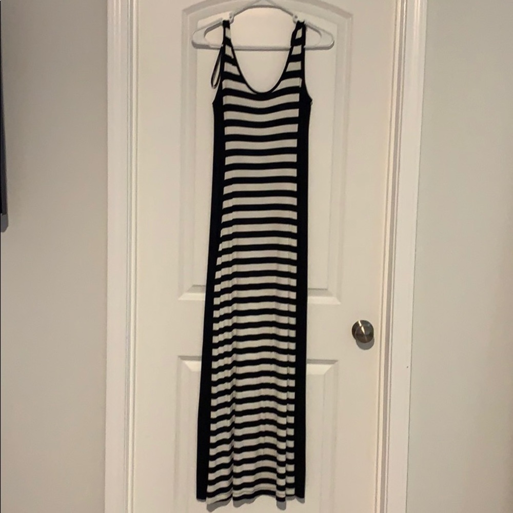 Calvin Klein Black/White Striped Dress
